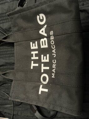 Marc Jacobs Black Canvas Tote with White Logo